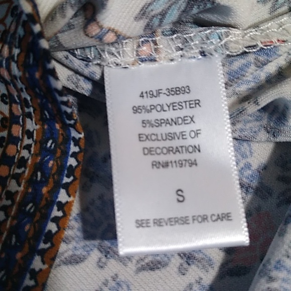 One World boho style shirt top size S women soft & flowy - Picture 6 of 10